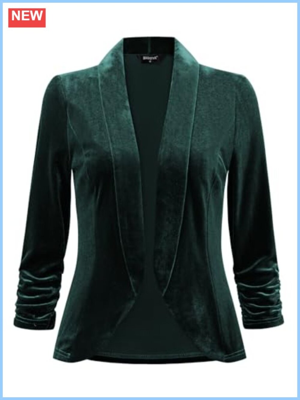 Velvet Blazer Shawl Collar Open Front Formal Evening Jacket